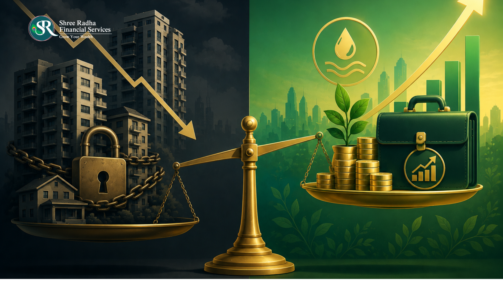 Professional investment India real estate vs mutual fund portfolio liquidity comparison 2026