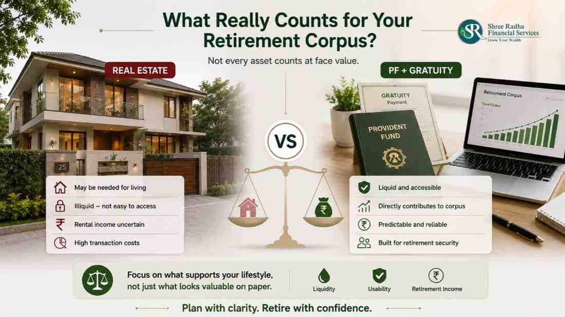 Real estate vs PF gratuity retirement corpus comparison India