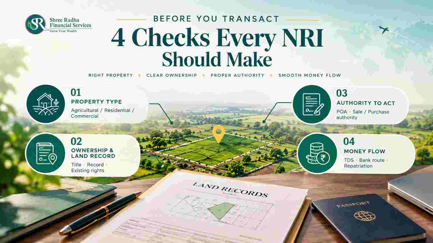 Checklist for NRI land property rules India covering agricultural, residential and commercial property under FEMA